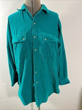 Teal Corduroy Shirt Jacket - Lightweight Men’s Size L